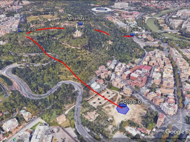 Una cabinovia tra Balduina-Clodio-Monte Mario-Flaminio (Zona Roma Nord)